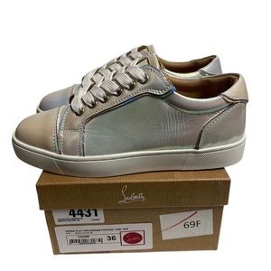 Christian Louboutin Vieira Hologram Low Top Red White Sneaker Trainers IT36 W6
